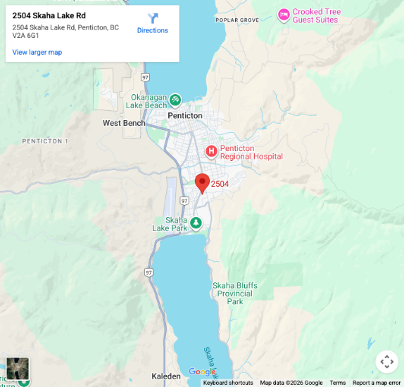 Penticton on a map