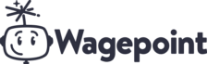Wagepoint logo featuring a smiling, cartoon-like face with a spark or burst above its head, next to the word Wagepoint in bold, rounded letters.